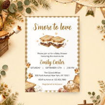 Carton d'invitation pour Baby Shower « S'more to L