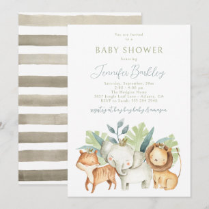 Invitation Carton d'invitation pour Baby Shower sur les Anima