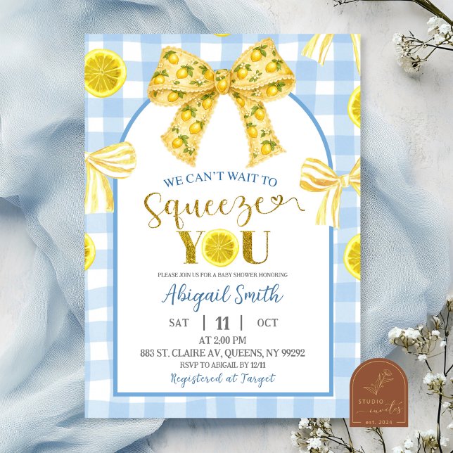 Invitation Carton d'invitation pour Baby Shower Thème Citron  (Créateur téléchargé)