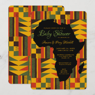 Invitation Carton d'invitation pour Baby Shower Tribal Africa