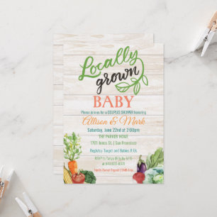 Invitation Carton d'invitation pour Baby Shower végétarien de