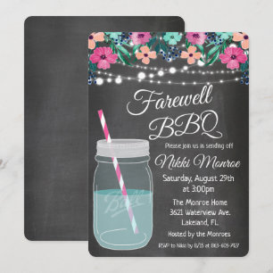 Invitation Carton d'invitation pour barbecue d'adieu dans un