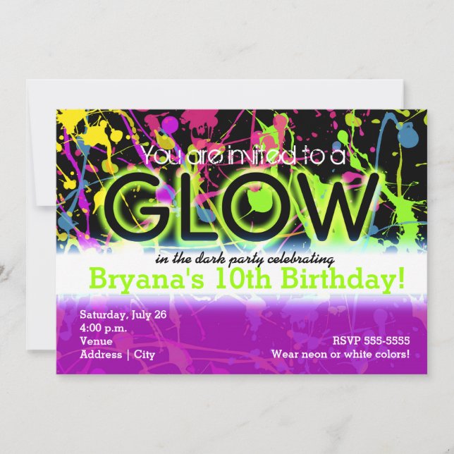 Invitation Carton d'invitation pour fête d'anniversaire avec  (Devant)