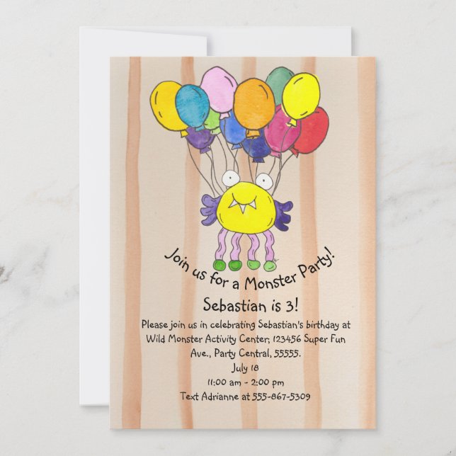 Invitation Carton d'invitation pour fête d'anniversaire avec  (Devant)