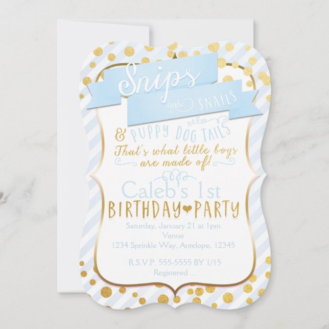 Invitation Carton d'invitation pour fête d'anniversaire bleu  (Devant)