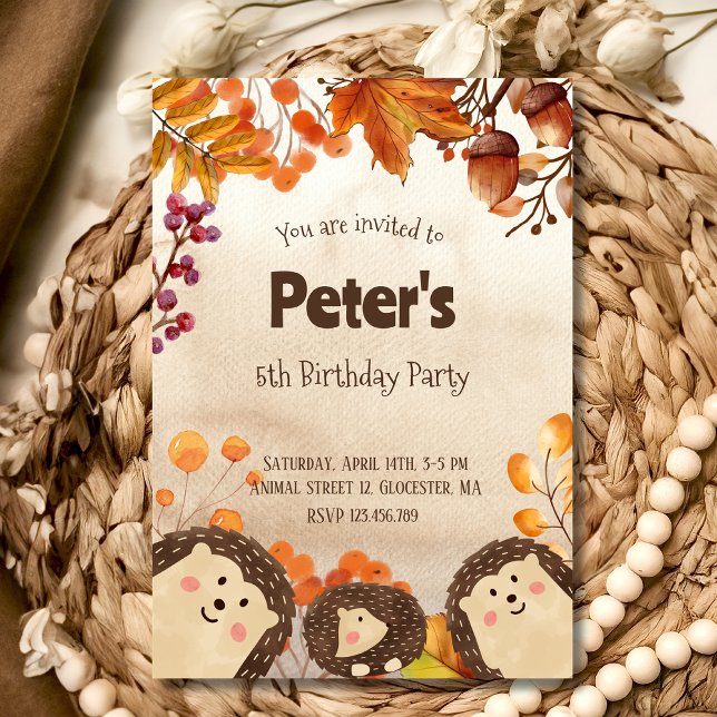 Invitation Carton d'invitation pour fête d'anniversaire héris (Créateur téléchargé)