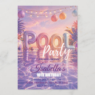 Invitation Carton d'invitation pour fête d'anniversaire pisci