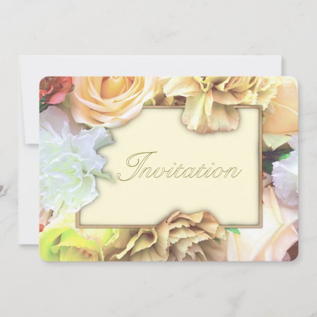 Invitation Carton d'invitation pour fête d'anniversaire Rose  (Devant)