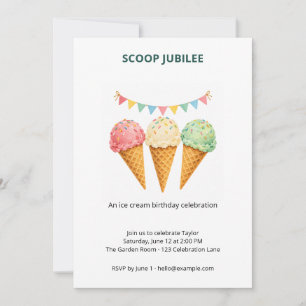 Invitation Carton d'invitation pour fête d'anniversaire Scoop