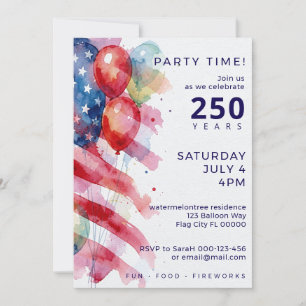 Invitation Carton d'invitation pour fête du 4 juillet avec dr