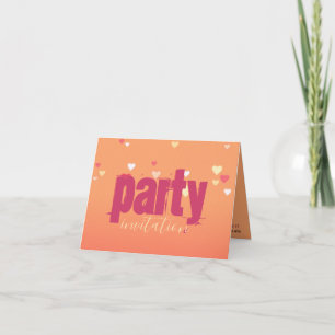 Invitation Carton d'invitation pour fête Rose Tendresse