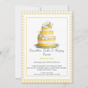 Invitation Carton d'invitation pour gâteau d'anniversaire à l