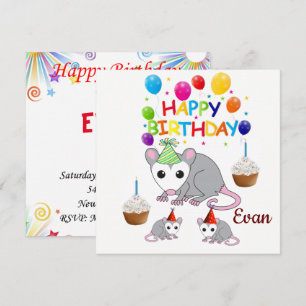 Invitation Carton d'invitation pour Joyeux Anniversaire Possu