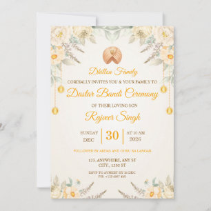 Invitation Carton d'invitation pour la cérémonie de Dastar Ba