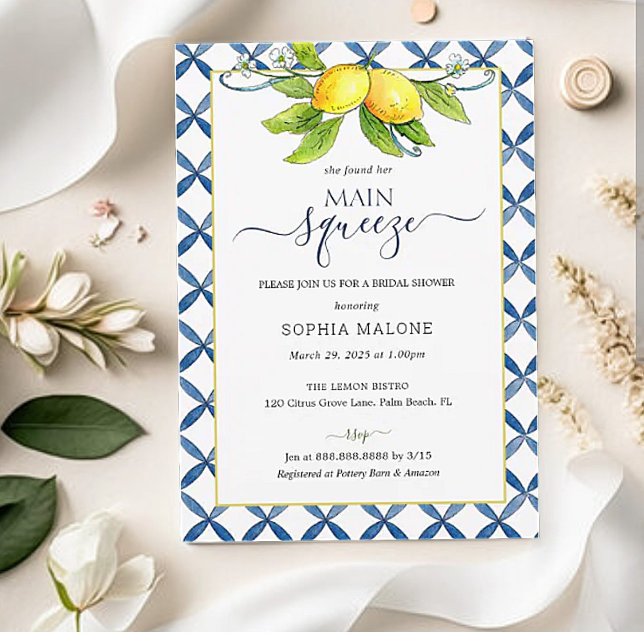 Invitation Carton d'invitation pour la douche de mariée Main  (Créateur téléchargé)