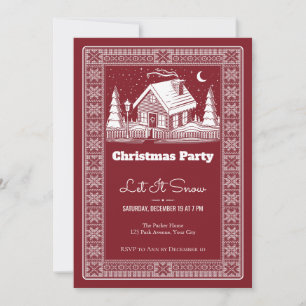 Invitation Carton d'invitation pour la fête de Noël au cottag