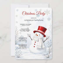 Carton d'invitation pour la fête de Noël Bonhomme