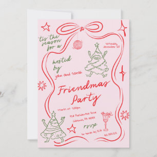 Invitation Carton d'invitation pour la fête de Noël Friendmas