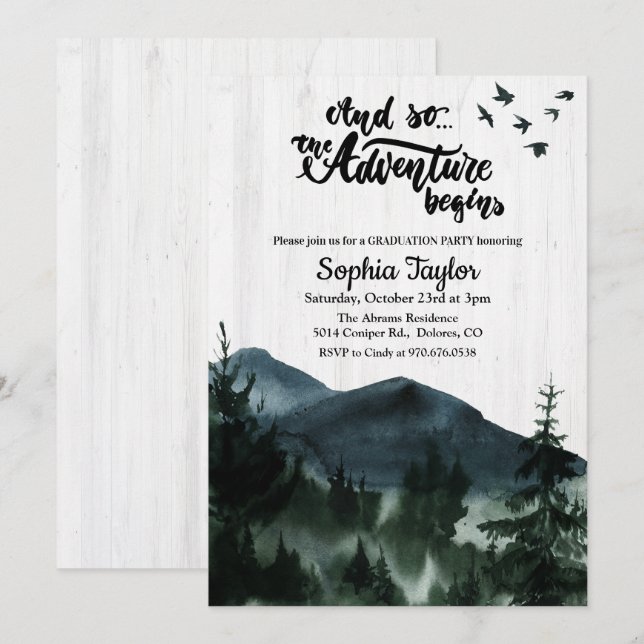 Invitation Carton d'invitation pour la soirée de remise des d (Devant / Derrière)
