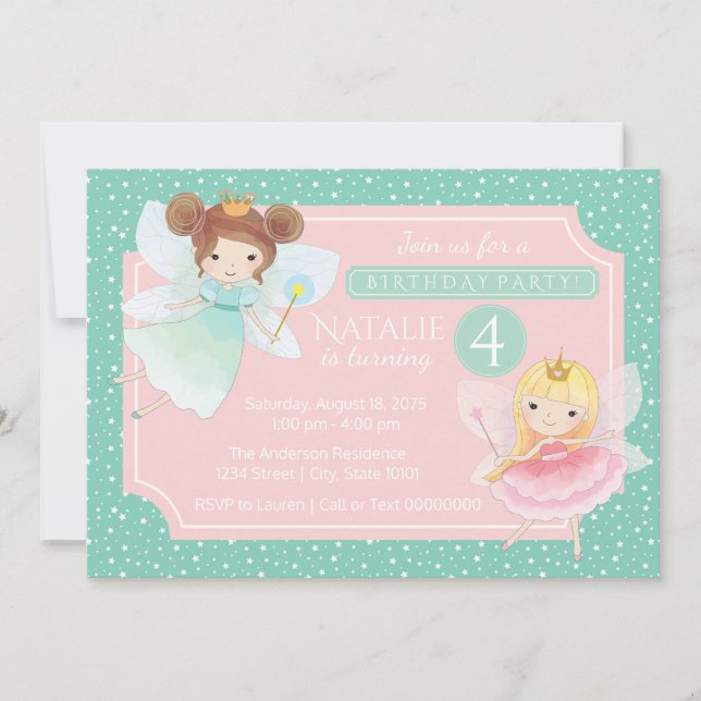 Invitation Carton d'invitation pour l'anniversaire de la prin (Devant)