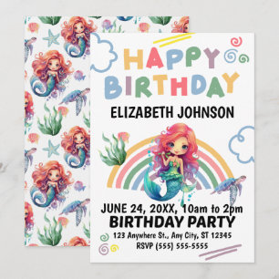 Invitation Carton d'invitation pour l'anniversaire de la Sirè