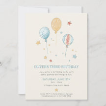 Carton d'invitation pour l'anniversaire de l'enfan