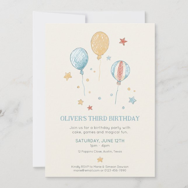 Invitation Carton d'invitation pour l'anniversaire de l'enfan (Devant)