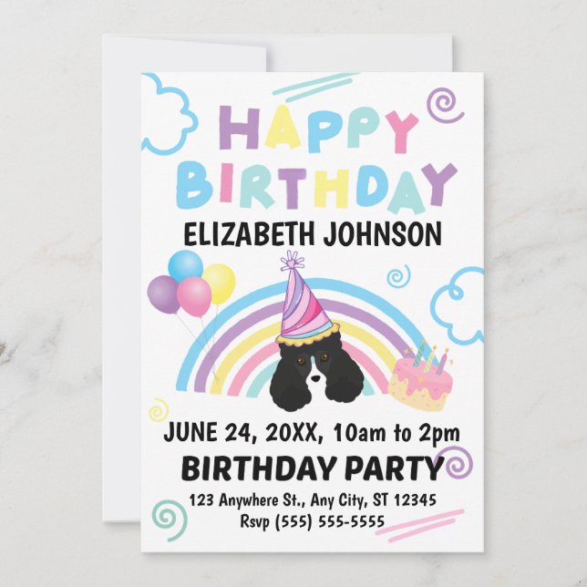 Invitation Carton d'invitation pour l'anniversaire de Parti l (Devant)
