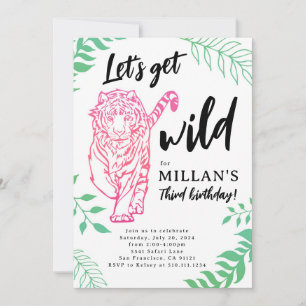 Invitation Carton d'invitation pour l'anniversaire de Tigre s