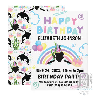 Invitation Carton d'invitation pour l'anniversaire d'une orqu