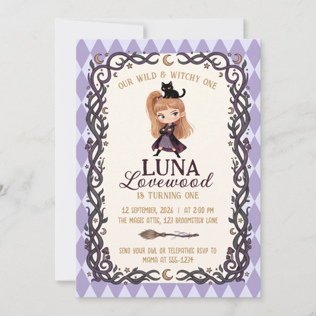 Invitation Carton d'invitation pour le 1er anniversaire de Ch (Devant)