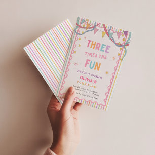 Invitation Carton d'invitation pour le 3ème anniversaire Troi