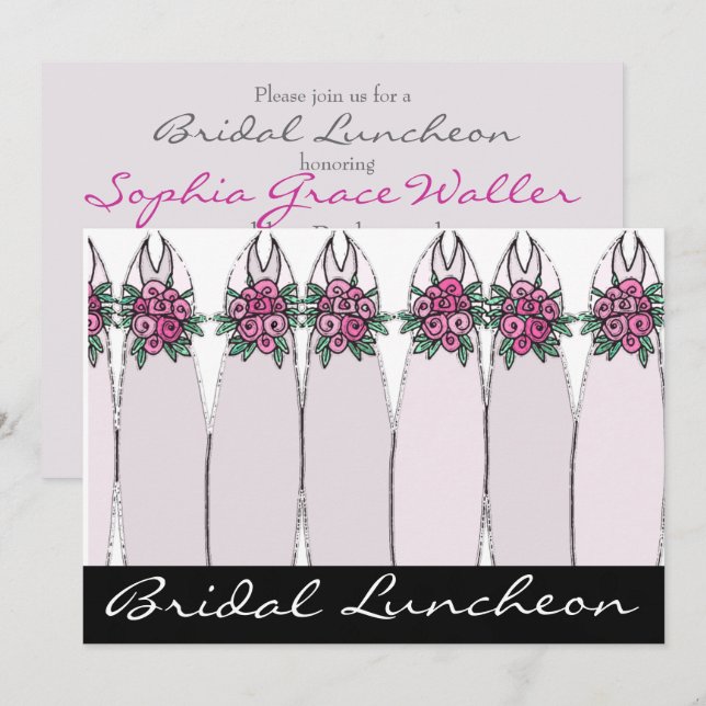 Invitation Carton d'invitation pour le lunch de mariage plat (Devant / Derrière)