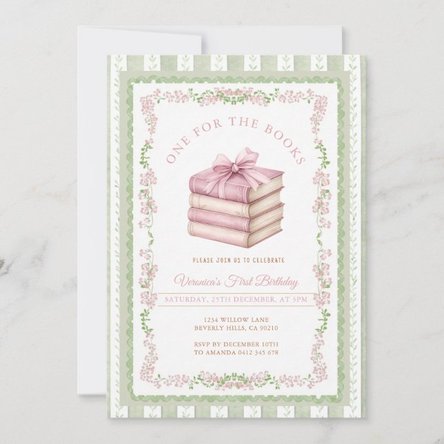 Invitation Carton d'invitation pour le premier anniversaire d (Devant)