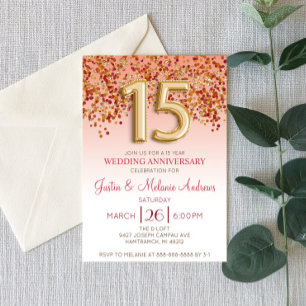 Invitation Carton d'invitation pour les 15 ans de mariage Bur