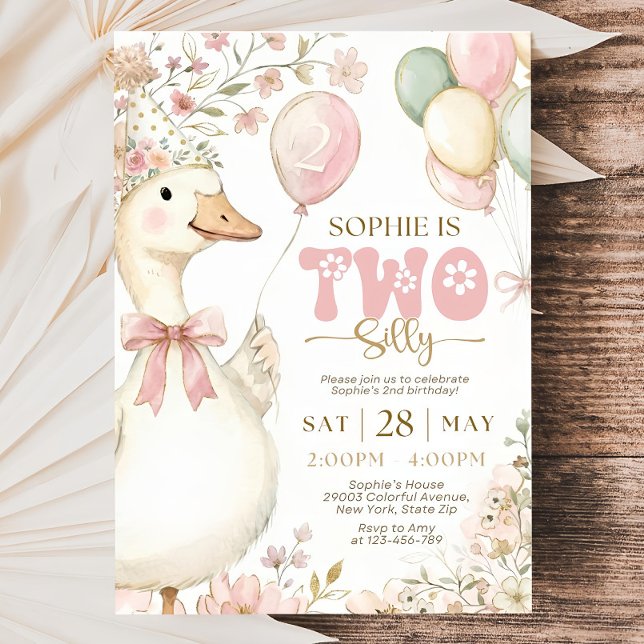 Invitation Carton d'invitation pour les 2 ans de petite oie e (Créateur téléchargé)