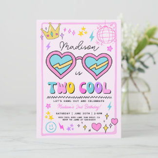Invitation Carton d'invitation pour les 2 ans Two Cool avec l