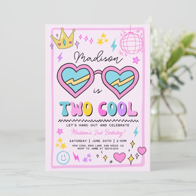 Invitation Carton d'invitation pour les 2 ans Two Cool avec l (Debout devant)