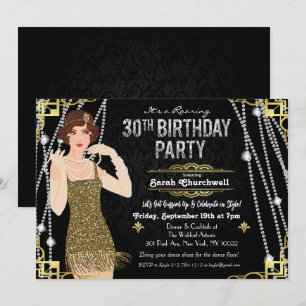 Invitation Carton d'invitation pour les 30 ans de la fille à 