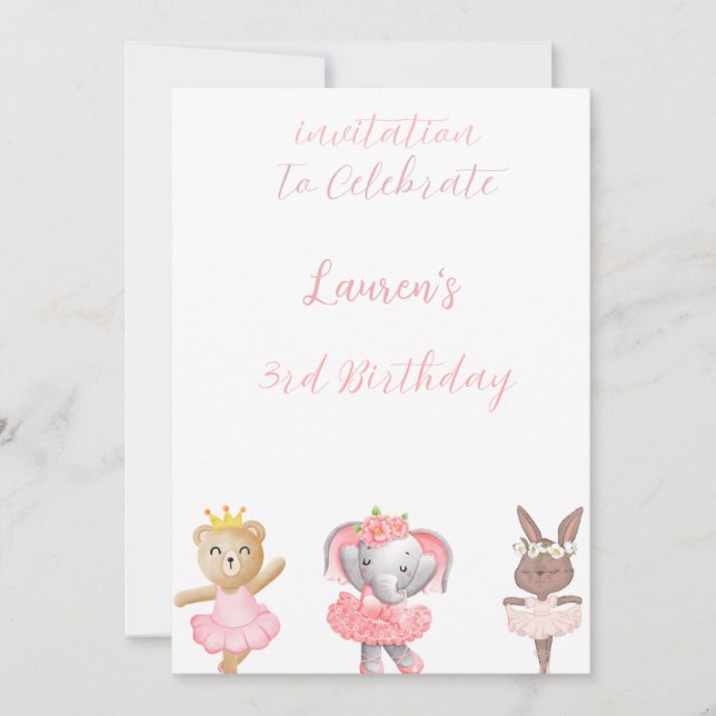 Invitation Carton d'invitation pour les 3 ans de "Animaux" de (Devant)