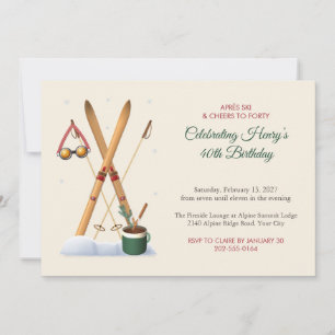 Invitation Carton d'invitation pour les 40 ans de Vintage Ski