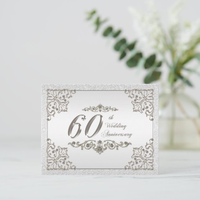 Invitation Carton d'invitation pour les 60 ans de mariage, pa (Debout devant)