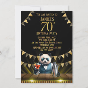 Invitation Carton d'invitation pour les 70 ans de Funny Panda