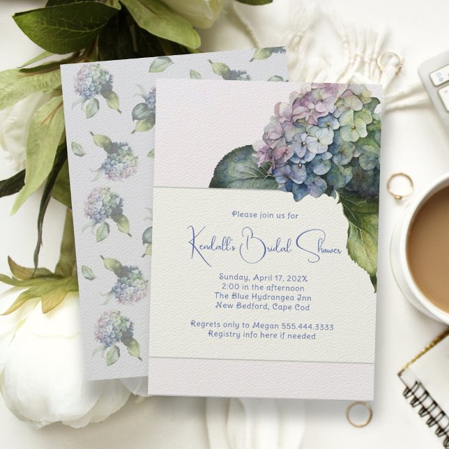 Invitation Carton d'invitation pour mariage pastel Hydrangea  (Créateur téléchargé)