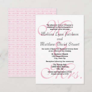 Invitation Carton d'invitation pour mariage & réception Mr. &