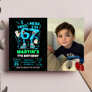Invitation Carton d'invitation pour photo d'anniversaire Six