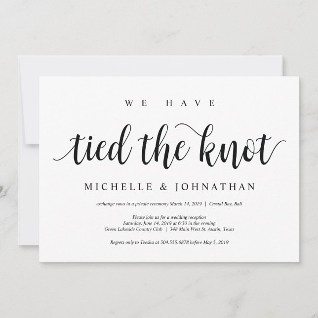 Invitation Carton d'invitation pour réception de mariage inti (Devant)