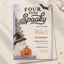 Carton d'invitation pour un 4e anniversaire Quatre