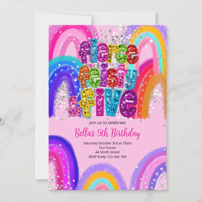 Invitation Carton d'invitation pour un 5e anniversaire Fierce (Devant)