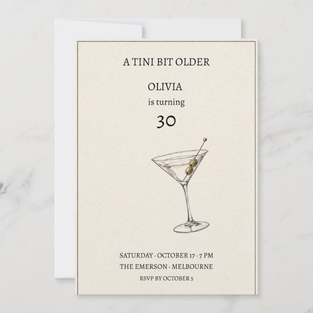 Invitation Carton d'invitation pour un anniversaire Martini U (Devant)